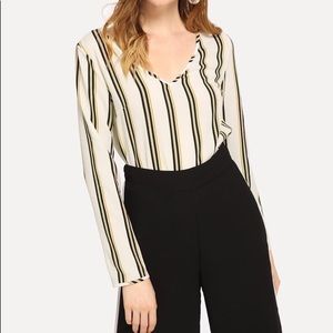 V-Neck Striped Top